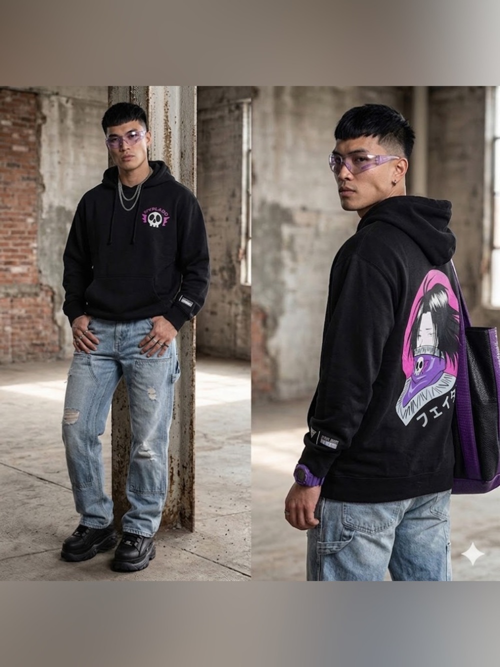 Hypland Hunter x Hunter Anime Feitan Pullover Hoodie Oversized